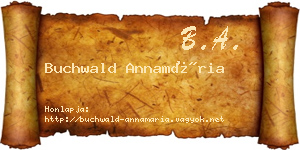 Buchwald Annamária névjegykártya